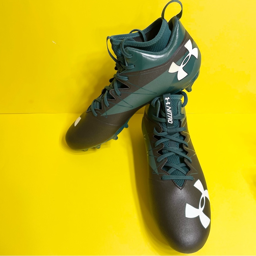 Under Armour Nitro 4D Football Cleats Size 11.5 1290962-015 Black Green